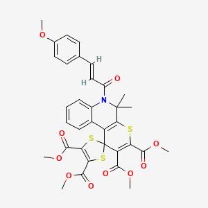 molecular formula C34H31NO10S3 B11038327 tetramethyl 6'-[(2E)-3-(4-methoxyphenyl)prop-2-enoyl]-5',5'-dimethyl-5',6'-dihydrospiro[1,3-dithiole-2,1'-thiopyrano[2,3-c]quinoline]-2',3',4,5-tetracarboxylate 
