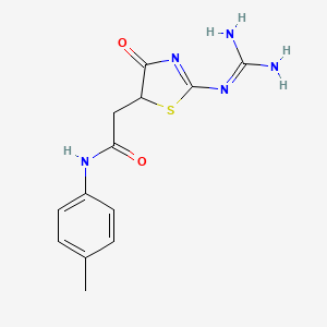 molecular formula C13H15N5O2S B11038384 2-(2-carbamimidamido-4-oxo-4,5-dihydro-1,3-thiazol-5-yl)-N-(4-methylphenyl)acetamide 