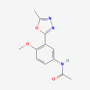 molecular formula C12H13N3O3 B11038778 N-[4-methoxy-3-(5-methyl-1,3,4-oxadiazol-2-yl)phenyl]acetamide 