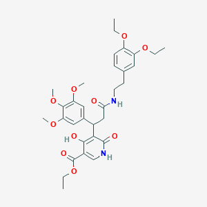 molecular formula C32H40N2O10 B11039031 Ethyl 5-[3-{[2-(3,4-diethoxyphenyl)ethyl]amino}-3-oxo-1-(3,4,5-trimethoxyphenyl)propyl]-4-hydroxy-6-oxo-1,6-dihydropyridine-3-carboxylate 