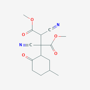 molecular formula C15H18N2O5 B11039218 Dimethyl 2,3-dicyano-2-(5-methyl-2-oxocyclohexyl)butanedioate 