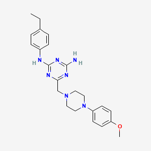 molecular formula C23H29N7O B11039480 N-(4-ethylphenyl)-6-{[4-(4-methoxyphenyl)piperazin-1-yl]methyl}-1,3,5-triazine-2,4-diamine 