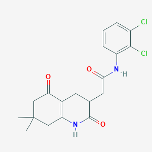 molecular formula C19H20Cl2N2O3 B11039512 N-(2,3-Dichlorophenyl)-2-(7,7-dimethyl-2,5-dioxo-1,2,3,4,5,6,7,8-octahydro-3-quinolinyl)acetamide 