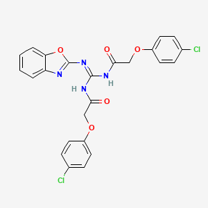 molecular formula C24H18Cl2N4O5 B11039629 N-[(E)-(1,3-benzoxazol-2-ylamino){[(4-chlorophenoxy)acetyl]amino}methylidene]-2-(4-chlorophenoxy)acetamide 