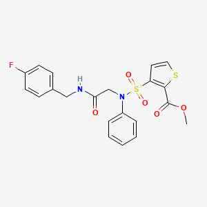 molecular formula C21H19FN2O5S2 B11039638 Methyl 3-[{2-[(4-fluorobenzyl)amino]-2-oxoethyl}(phenyl)sulfamoyl]thiophene-2-carboxylate 