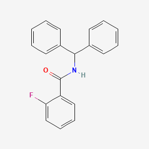 molecular formula C20H16FNO B11039988 Benzamide, N-(diphenylmethyl)-2-fluoro- CAS No. 88229-30-5