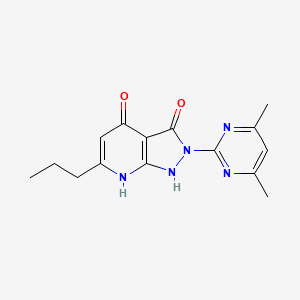 molecular formula C15H17N5O2 B11040274 2-(4,6-dimethylpyrimidin-2-yl)-6-propyl-1H-pyrazolo[3,4-b]pyridine-3,4(2H,7H)-dione 