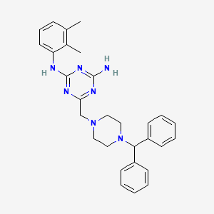 molecular formula C29H33N7 B11040357 N-(2,3-dimethylphenyl)-6-{[4-(diphenylmethyl)piperazin-1-yl]methyl}-1,3,5-triazine-2,4-diamine 