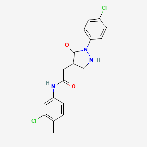 molecular formula C18H17Cl2N3O2 B11040368 N-(3-chloro-4-methylphenyl)-2-[1-(4-chlorophenyl)-5-oxopyrazolidin-4-yl]acetamide 