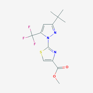 molecular formula C13H14F3N3O2S B11040369 Methyl 2-[3-(tert-butyl)-5-(trifluoromethyl)-1H-pyrazol-1-YL]-1,3-thiazole-4-carboxylate 
