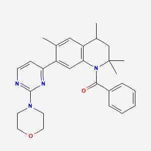molecular formula C28H32N4O2 B11040385 Phenyl[2,2,4,6-tetramethyl-7-(2-morpholino-4-pyrimidinyl)-3,4-dihydro-1(2H)-quinolinyl]methanone 