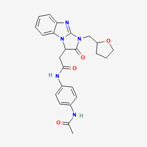 molecular formula C24H25N5O4 B11040392 N-[4-(acetylamino)phenyl]-2-[2-oxo-1-(tetrahydrofuran-2-ylmethyl)-2,3-dihydro-1H-imidazo[1,2-a]benzimidazol-3-yl]acetamide 