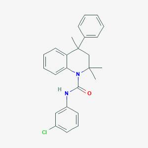 molecular formula C25H25ClN2O B11040416 N-(3-chlorophenyl)-2,2,4-trimethyl-4-phenyl-3,4-dihydroquinoline-1(2H)-carboxamide 