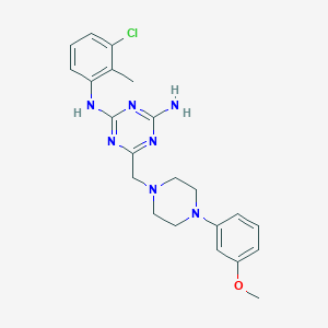 molecular formula C22H26ClN7O B11040427 N-(3-chloro-2-methylphenyl)-6-{[4-(3-methoxyphenyl)piperazin-1-yl]methyl}-1,3,5-triazine-2,4-diamine 