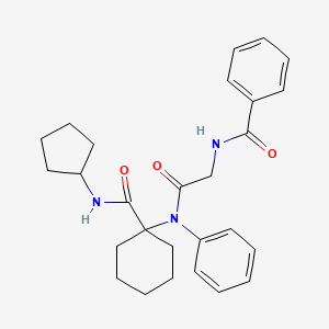 molecular formula C27H33N3O3 B11040448 N-(2-{[1-(cyclopentylcarbamoyl)cyclohexyl](phenyl)amino}-2-oxoethyl)benzamide 