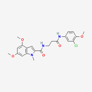 molecular formula C22H24ClN3O5 B11040508 N-{3-[(3-chloro-4-methoxyphenyl)amino]-3-oxopropyl}-4,6-dimethoxy-1-methyl-1H-indole-2-carboxamide 