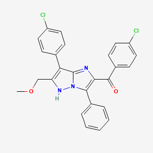 molecular formula C26H19Cl2N3O2 B11040532 (4-chlorophenyl)[7-(4-chlorophenyl)-6-(methoxymethyl)-3-phenyl-1H-imidazo[1,2-b]pyrazol-2-yl]methanone 
