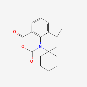 molecular formula C18H21NO3 B11040573 7',7'-dimethyl-6',7'-dihydro-1'H-spiro[cyclohexane-1,5'-[1,3]oxazino[5,4,3-ij]quinoline]-1',3'-dione 