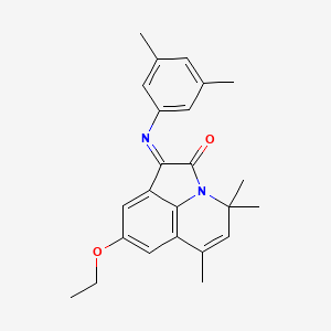 molecular formula C24H26N2O2 B11040638 (1E)-1-[(3,5-dimethylphenyl)imino]-8-ethoxy-4,4,6-trimethyl-4H-pyrrolo[3,2,1-ij]quinolin-2(1H)-one 