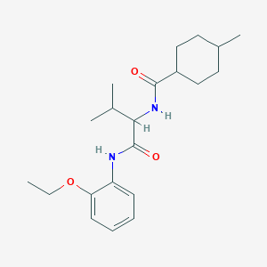 molecular formula C21H32N2O3 B11040681 N-{1-[(2-ethoxyphenyl)amino]-3-methyl-1-oxobutan-2-yl}-4-methylcyclohexanecarboxamide 