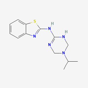 molecular formula C13H17N5S B11040685 N-(1,3-benzothiazol-2-yl)-N-(5-isopropyl-1,4,5,6-tetrahydro-1,3,5-triazin-2-yl)amine 