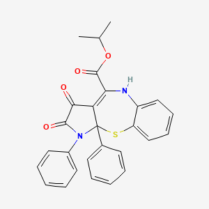 molecular formula C27H22N2O4S B11040713 propan-2-yl 2,3-dioxo-1,10a-diphenyl-2,3,5,10a-tetrahydro-1H-pyrrolo[2,3-b][1,5]benzothiazepine-4-carboxylate 