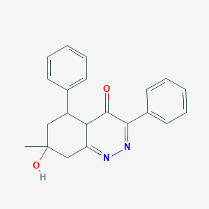 molecular formula C21H20N2O2 B11040756 7-Hydroxy-7-methyl-3,5-diphenyl-5,6,7,8-tetrahydro-4(4AH)-cinnolinone 