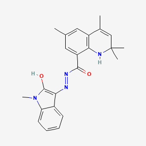 molecular formula C23H24N4O2 B11040795 2,2,4,6-tetramethyl-N'-[(3E)-1-methyl-2-oxo-1,2-dihydro-3H-indol-3-ylidene]-1,2-dihydroquinoline-8-carbohydrazide 
