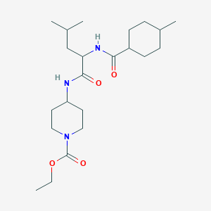 molecular formula C22H39N3O4 B11040906 ethyl 4-({N-[(4-methylcyclohexyl)carbonyl]leucyl}amino)piperidine-1-carboxylate 
