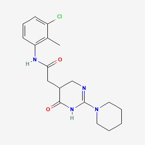 molecular formula C18H23ClN4O2 B11040912 N-(3-chloro-2-methylphenyl)-2-[4-oxo-2-(piperidin-1-yl)-1,4,5,6-tetrahydropyrimidin-5-yl]acetamide 