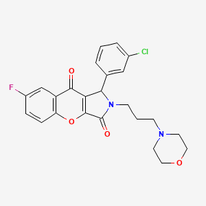 molecular formula C24H22ClFN2O4 B11040913 1-(3-Chlorophenyl)-7-fluoro-2-[3-(morpholin-4-yl)propyl]-1,2-dihydrochromeno[2,3-c]pyrrole-3,9-dione 