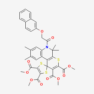 molecular formula C38H35NO10S3 B11040967 Tetramethyl 5',5',8',9'-tetramethyl-6'-[(naphthalen-2-yloxy)acetyl]-5',6'-dihydrospiro[1,3-dithiole-2,1'-thiopyrano[2,3-c]quinoline]-2',3',4,5-tetracarboxylate 