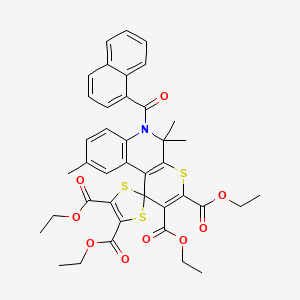 molecular formula C40H39NO9S3 B11040978 Tetraethyl 5',5',9'-trimethyl-6'-(naphthalen-1-ylcarbonyl)-5',6'-dihydrospiro[1,3-dithiole-2,1'-thiopyrano[2,3-c]quinoline]-2',3',4,5-tetracarboxylate 