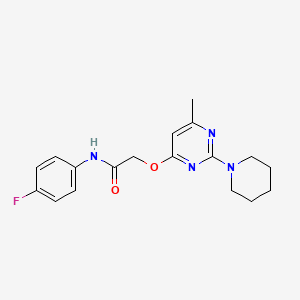 molecular formula C18H21FN4O2 B11041009 N-(4-fluorophenyl)-2-{[6-methyl-2-(piperidin-1-yl)pyrimidin-4-yl]oxy}acetamide 
