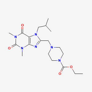molecular formula C19H30N6O4 B11041053 ethyl 4-{[1,3-dimethyl-7-(2-methylpropyl)-2,6-dioxo-2,3,6,7-tetrahydro-1H-purin-8-yl]methyl}piperazine-1-carboxylate 