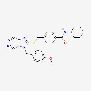molecular formula C28H30N4O2S B11041081 N-Cyclohexyl-4-[({3-[(4-methoxyphenyl)methyl]-3H-imidazo[4,5-C]pyridin-2-YL}sulfanyl)methyl]benzamide CAS No. 903166-20-1