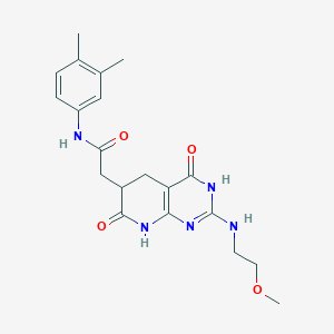 molecular formula C20H25N5O4 B11041191 N-(3,4-dimethylphenyl)-2-{2-[(2-methoxyethyl)amino]-4,7-dioxo-1,4,5,6,7,8-hexahydropyrido[2,3-d]pyrimidin-6-yl}acetamide 