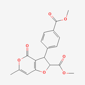 molecular formula C18H16O7 B11041201 methyl 3-[4-(methoxycarbonyl)phenyl]-6-methyl-4-oxo-2,3-dihydro-4H-furo[3,2-c]pyran-2-carboxylate 