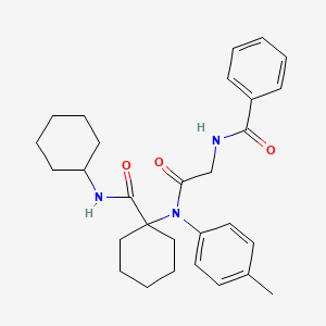 molecular formula C29H37N3O3 B11041226 N-(2-{[1-(cyclohexylcarbamoyl)cyclohexyl](4-methylphenyl)amino}-2-oxoethyl)benzamide 