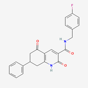 molecular formula C23H19FN2O3 B11041234 N-(4-fluorobenzyl)-2,5-dioxo-7-phenyl-1,2,5,6,7,8-hexahydroquinoline-3-carboxamide 