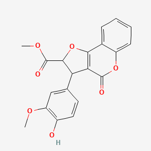 molecular formula C20H16O7 B11041284 methyl 3-(4-hydroxy-3-methoxyphenyl)-4-oxo-2,3-dihydro-4H-furo[3,2-c]chromene-2-carboxylate 