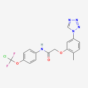 molecular formula C17H14ClF2N5O3 B11041287 N-{4-[chloro(difluoro)methoxy]phenyl}-2-[2-methyl-5-(1H-tetrazol-1-yl)phenoxy]acetamide 