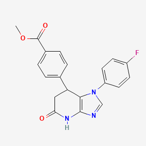 molecular formula C20H16FN3O3 B11041305 methyl 4-[1-(4-fluorophenyl)-5-oxo-4,5,6,7-tetrahydro-1H-imidazo[4,5-b]pyridin-7-yl]benzoate 