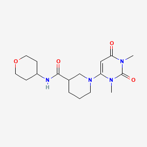 molecular formula C17H26N4O4 B11041422 1-(1,3-dimethyl-2,6-dioxo-1,2,3,6-tetrahydropyrimidin-4-yl)-N-(oxan-4-yl)piperidine-3-carboxamide 