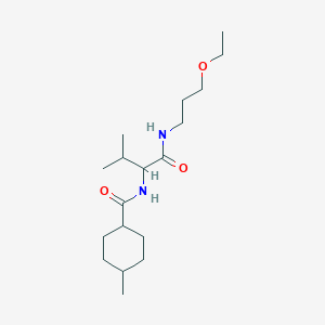 molecular formula C18H34N2O3 B11041465 N-{1-[(3-ethoxypropyl)amino]-3-methyl-1-oxobutan-2-yl}-4-methylcyclohexanecarboxamide 