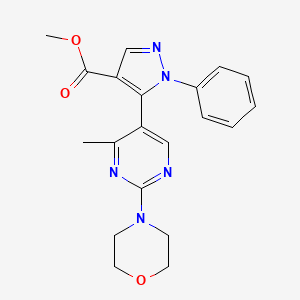 molecular formula C20H21N5O3 B11041531 methyl 5-[4-methyl-2-(morpholin-4-yl)pyrimidin-5-yl]-1-phenyl-1H-pyrazole-4-carboxylate 