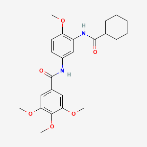 molecular formula C24H30N2O6 B11041560 N-{3-[(cyclohexylcarbonyl)amino]-4-methoxyphenyl}-3,4,5-trimethoxybenzamide 