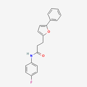 molecular formula C19H16FNO2 B11041607 N-(4-fluorophenyl)-3-(5-phenylfuran-2-yl)propanamide 