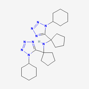 molecular formula C24H39N9 B11041634 N,N-Bis[1-(1-cyclohexyl-1H-1,2,3,4-tetraazol-5-YL)cyclopentyl]amine 