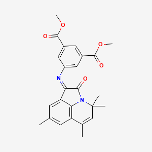 molecular formula C25H24N2O5 B11041659 dimethyl 5-{[(1E)-4,4,6,8-tetramethyl-2-oxo-4H-pyrrolo[3,2,1-ij]quinolin-1(2H)-ylidene]amino}benzene-1,3-dicarboxylate 